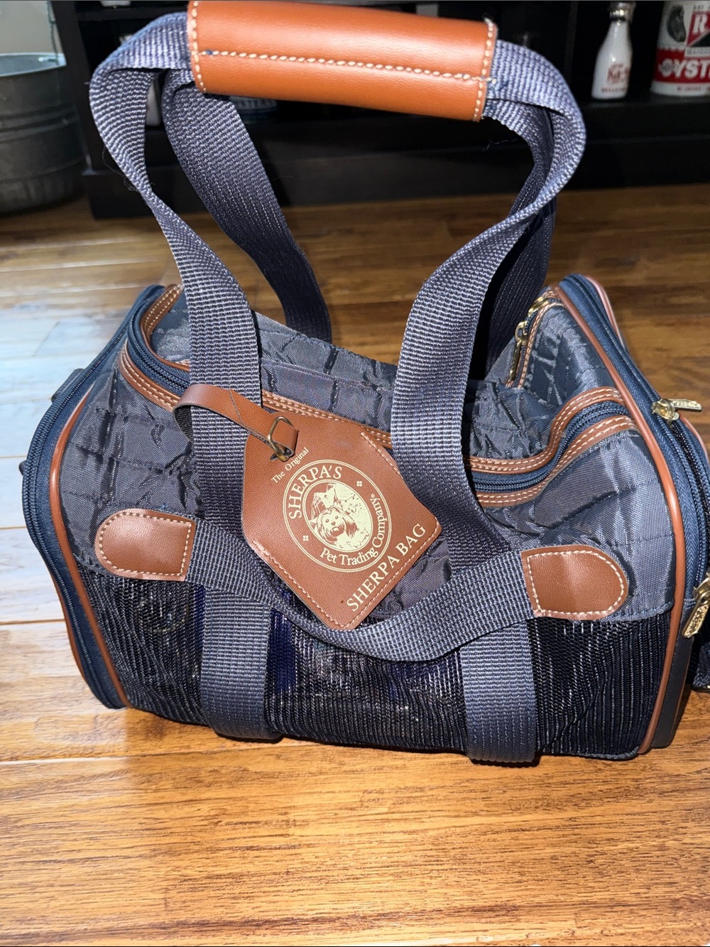 Soft-Sided Black and Brown Pet Carrier Tote for Dogs